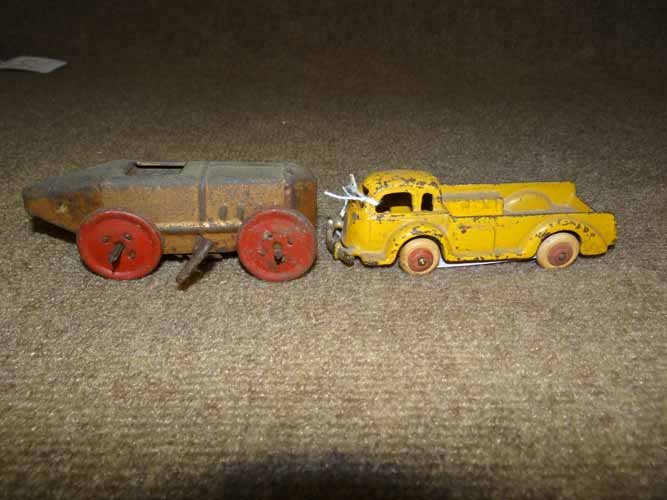 (2) Vehicles to Inc: 1930's Marx Tin Wind Up Racer & (1 of 4)