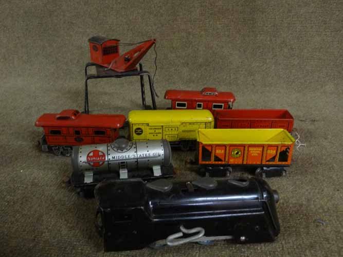 Marx Tin 4 Pc Key Wind Train Set (1 of 1)
