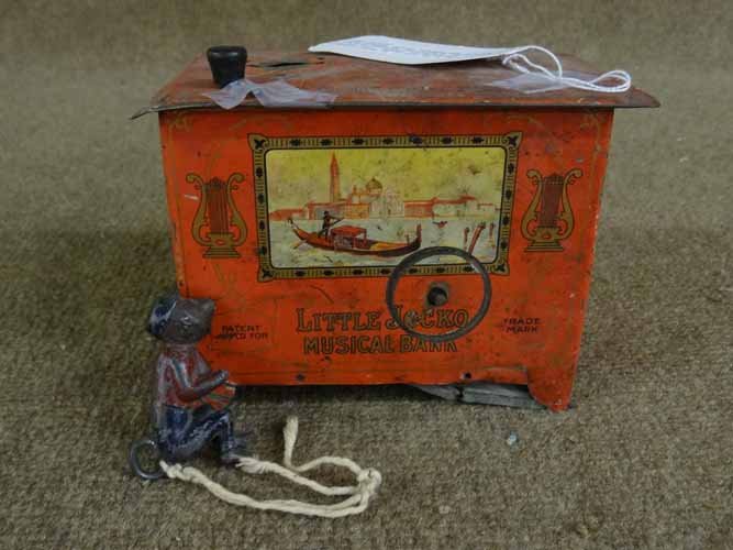 Rare Strauss Little Jocko Organ Grinder Musical Wind up (1 of 4)