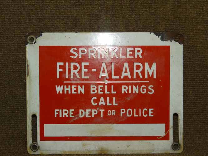 Sprinkler Fire Alarm Sign (1 of 2)