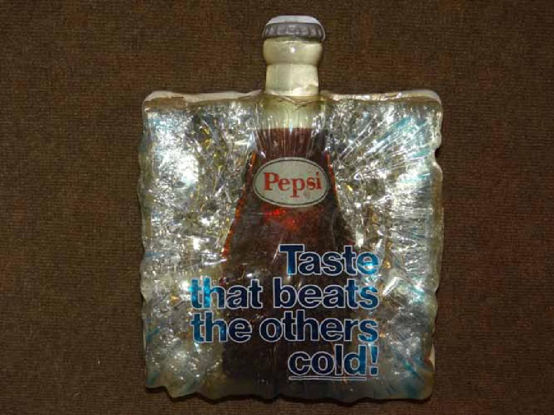 Figural Plastic Pepsi Bottle in Ice Display Sign (1 of 3)
