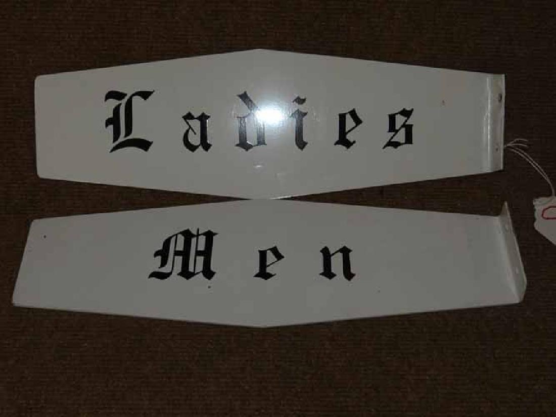 Pair of Aluminum Men & Ladies Room Flange signs (1 of 2)