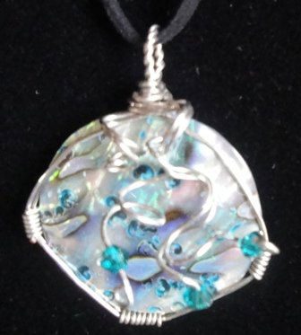 Northwest Coast Native Abalone artwork necklace: Northwest Coast Native Abalone artwork necklace; made by first nation artist Elvera.....msrp 225