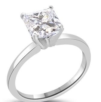 Princess Diamond Solitaire Gold Ring 1.61 ct---E /: Princess Diamond Solitaire Gold Ring 1.61 ct; 14k white gold 2.00 grams; ring size 7; 100% natural diamonds E / F - SI1/SI2 (Clarity enhanced); comes with appraisal 12500 dollars....no reserve