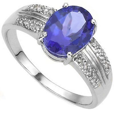 Stunning 2.00 ct Tanzanite & Solid Gold Ring: 10K white gold ring 2 grams.....size 7; total emerald 2.00 ct....msrp 3900