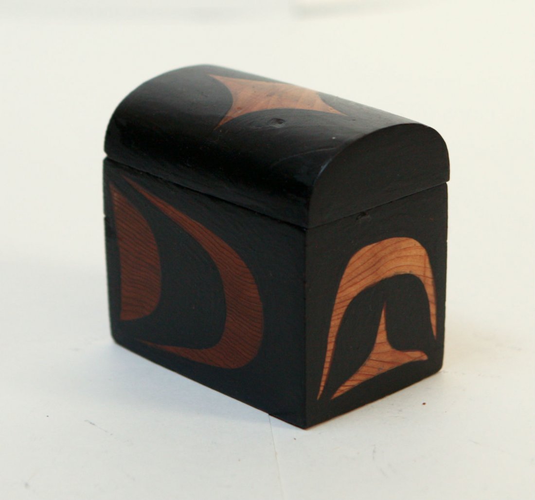 Treasure box: 4"…red cedar….by first nation artist Cecil Dawson