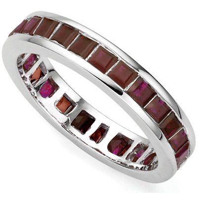 African Ruby 2.42 ct Ring: 0.925 Sterling Silver 2.03 grams size 7; Genuine African ruby 2.42 ct...emerald cut...Excellent Burgundy;