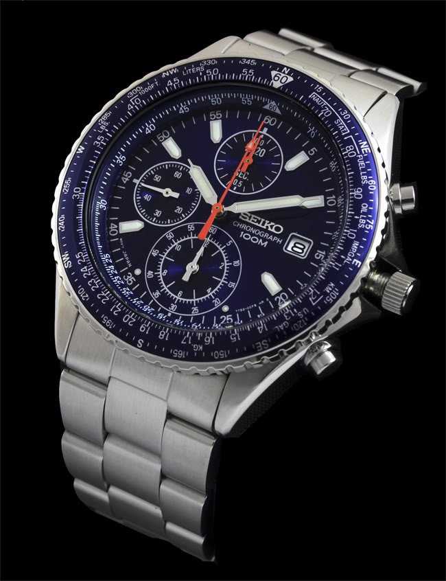 Seiko Pilot Navigator Watch: Brand new and 100% Authentic Seiko Analogue Navigator Gents Watch;Analogue Quartz Movement Caliber 7T92 3year Factory Fitted Battery.Solid Surgical Stainless Steel casing in Matt finish. Stylish Bi-ro
