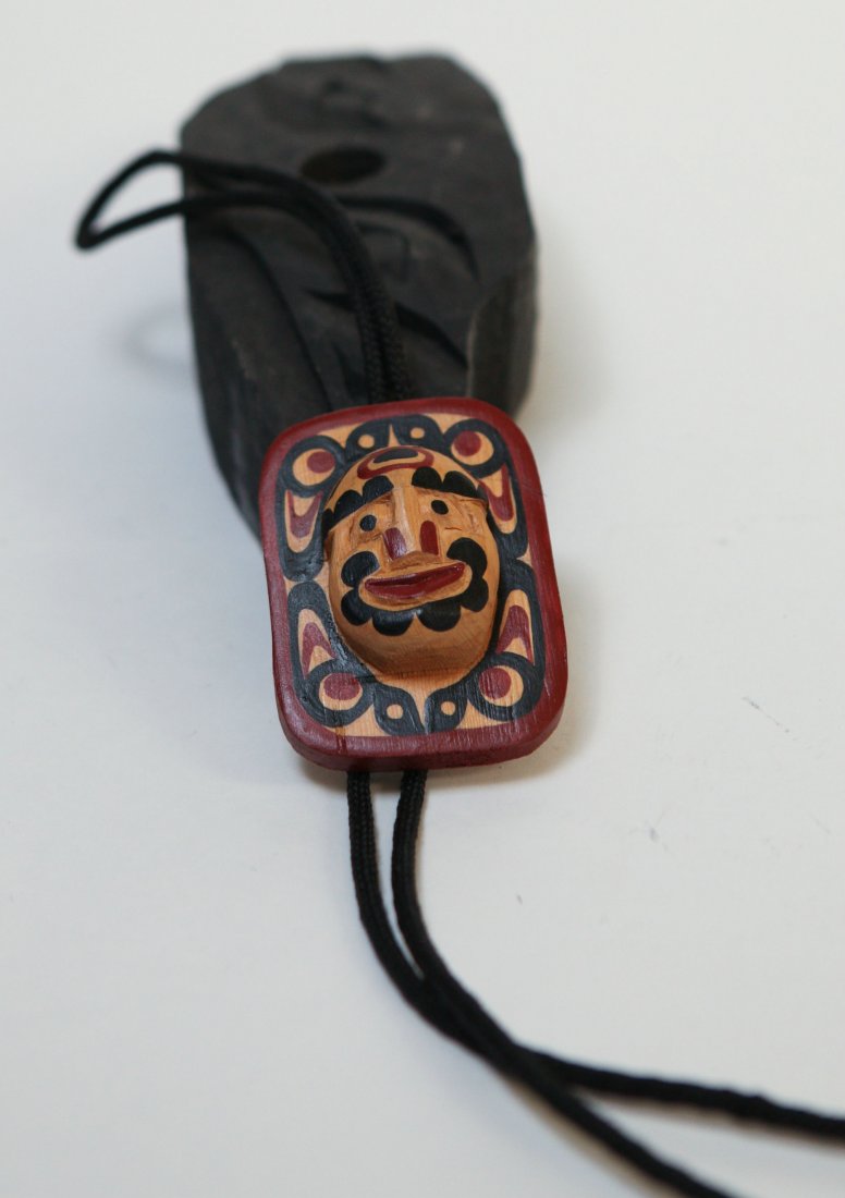 Bolo Tie: half moon bolo tie….by first nation artist Cecil Dawson