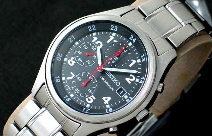 Seiko Men Military Watch: 100% AUTHENTIC AND BRAND NEW SEIKO WATCH, JAPAN SEIKO CHRONOGRAPH 7T92 MOVEMENT, CHRONOGRAPH SERIES, BLACK MILITARY DIAL, CHRONOGRAPH, 30M WR, HARDLEX CRYSTAL, CALENDAR, SEIKO FULL STEEL SS BRACELET, 