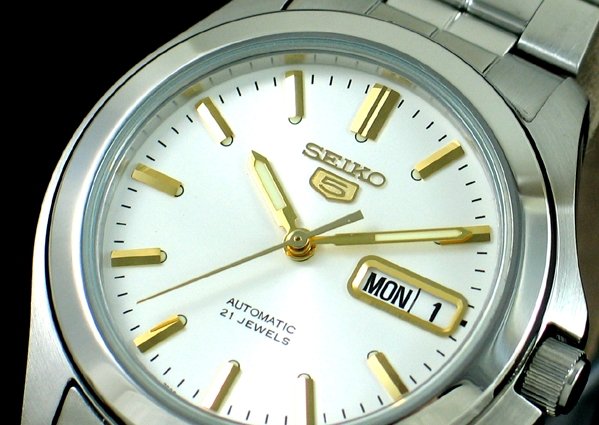 Seiko Men Watch: 100% AUTHENTIC AND BRAND NEW SEIKO MENS AUTOMATIC SEE THRU 2 TONE STEEL WATCH.SEIKO MENS WATCH, NEVER NEED BATTERY, PUSH BUTTONS DEPLOYMENT CLASP, DAY AND DATE CALENDAR, LUMINOUS HANDS AND MARKERS, GO