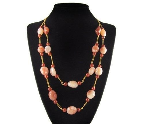 Natural Stone Hand Made Necklace: Necklace length Adjustable 25-32.75 inch *Stone Name Red Chalcedony *Stone Overall Dimension for each bead 22x18x14 mm (0.866x0.709x0.551 inch ) *Weight 685 carat