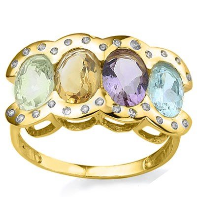 Multi Gemstone & Diamond Ring (1 of 2)
