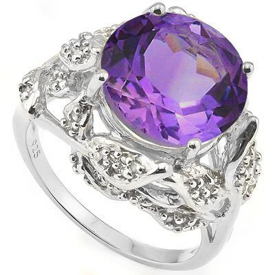 Natural Amethyst & Diamond Ring  -  5.88 cts (1 of 1)