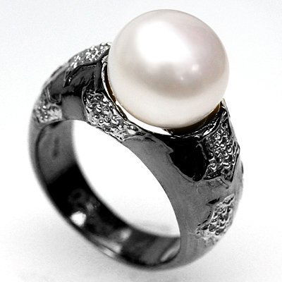 9.45 Ct Pearl & Diamond Ring (1 of 1)