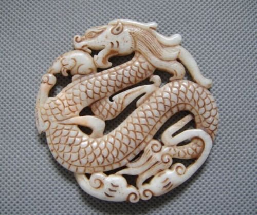 Hand Carved Jade Dragon Pendant (1 of 1)