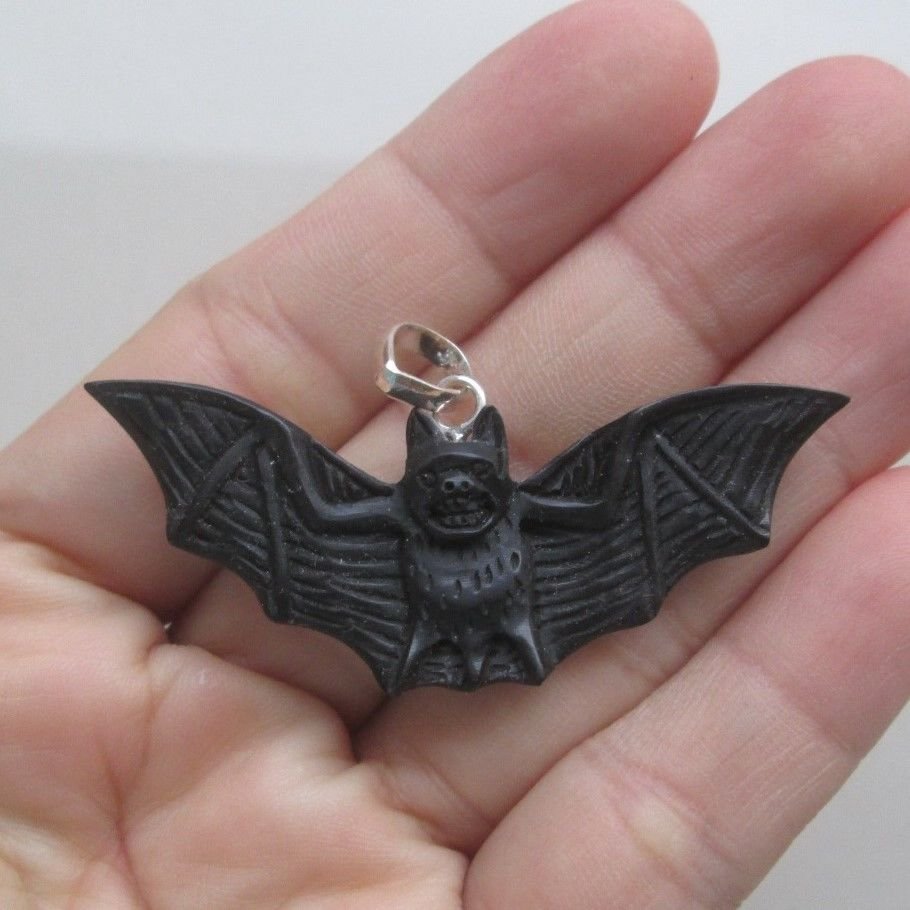 Hand Craved Bat Pendant (1 of 2)
