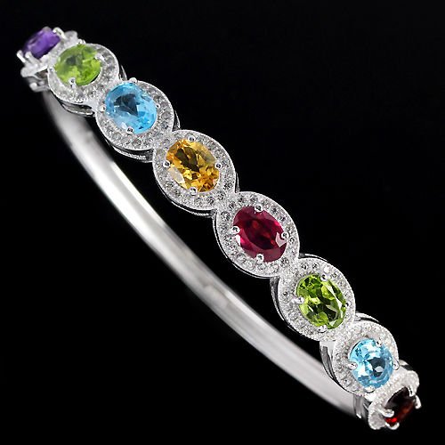 Natural Gemstone Bangle (1 of 1)