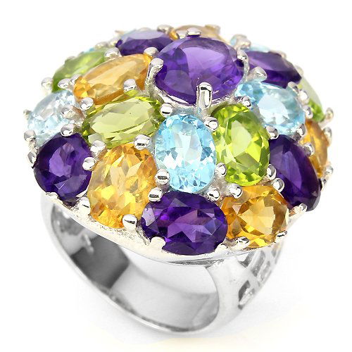 Natural Multi Gemstone Ring (1 of 2)