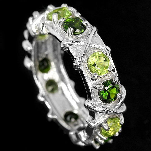 Natural Peridot & Green Chrome Diopside Ring (1 of 2)