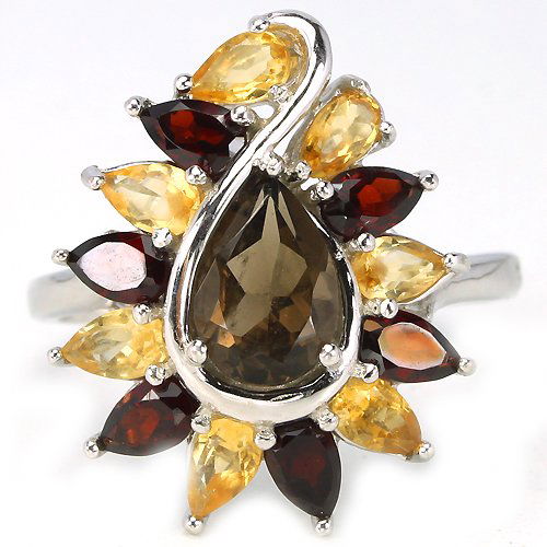 Natural Multi Gemstone Ring (1 of 2)