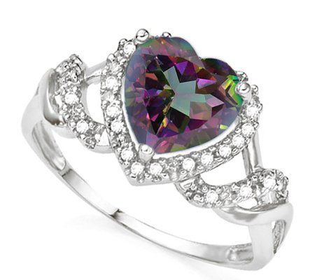 Natural Heart Mystic & Diamond Ring 2.00 carats (1 of 1)