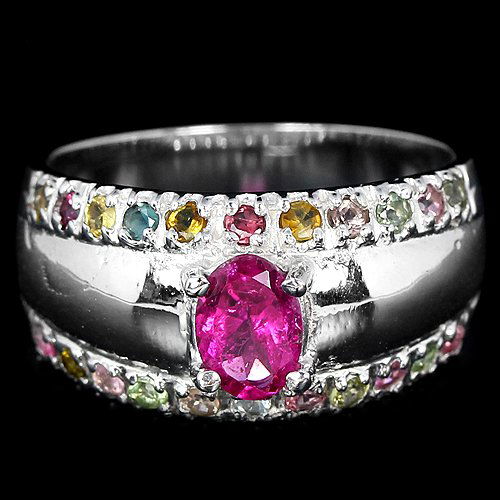 Natural Multi Color Tourmaline Ring (1 of 2)