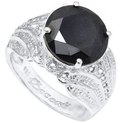 Natural Black Sapphire & Diamond 10.42 carats Ring (1 of 1)