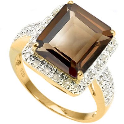 Natural Smokey Topaz & Diamond Ring 5.31 carats (1 of 1)