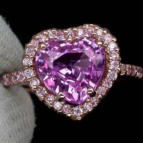 Heart Pink Tourmaline Silver Ring (1 of 3)