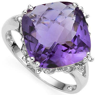 Natural Amethyst & Diamond 5.46 carats Ring (1 of 1)