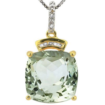 Natural Green Tea Amethyst & Diamond Ring 6.35 cts (1 of 1)