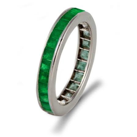 Natural Emerald & Solid Gold Eternity Band (1 of 1)