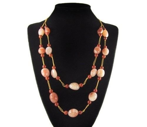 Natural Stone Hand Made Necklace: Necklace length Adjustable 25-32.75 inch *Stone Name Red Chalcedony *Stone Overall Dimension for each bead 22x18x14 mm (0.866x0.709x0.551 inch ) *Weight 685 carat
