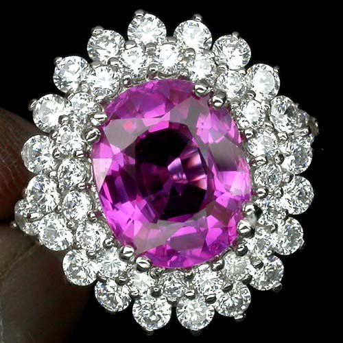 Pink Tourmaline & White Sapphire Ring (1 of 3)