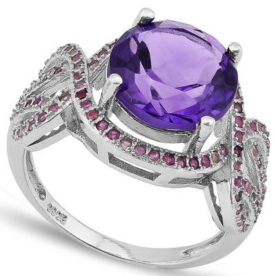 Natural Amethyst & Pink Sapphire Ring (1 of 2)