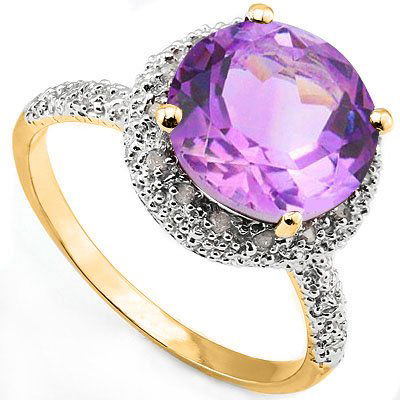 Natural Amethyst & Diamond 3.20 carats Ring (1 of 1)