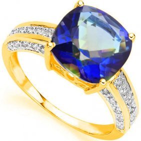 Natural Ocean Mystic & Diamond Ring 3.71 carats (1 of 1)