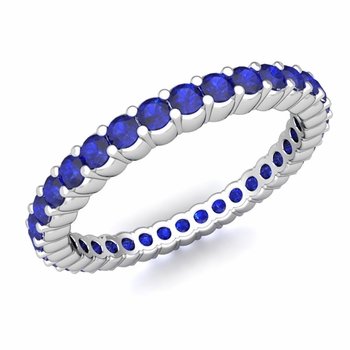 Natural Royal Blue Sapphire & Solid Gold Eternity Band (1 of 3)