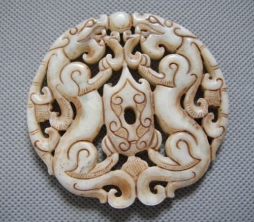 Old Jade Hand Craved Dragon Pendant (1 of 1)