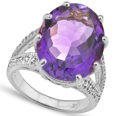 Natural FLORAL LAVENDER Amethyst & Diamond Ring - VVS (1 of 1)