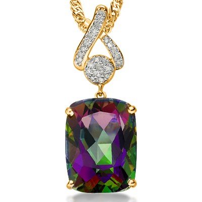 Natural Mystic Gem & Diamond 10.12 cts Pendant (1 of 1)