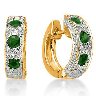 Genuine Emerald & Diamond Earrings (1 of 1)