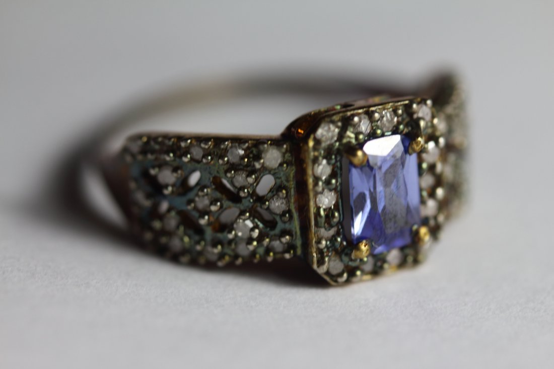 Antique Tanzanite & Diamond Ring (1 of 1)