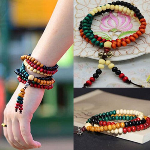 Natural Colorful Wood Buddhist Prayer Beads: Natural colorful Wood Buddhist Prayer Beads