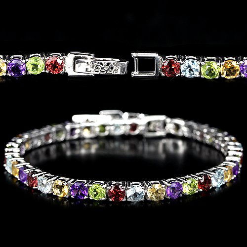 Natural Multi Gemstone Bracelet (1 of 2)