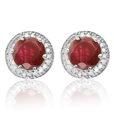 Genuine Ruby & Diamond EarRing (1 of 1)