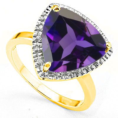 Natural Amethyst & Diamond Ring (1 of 1)