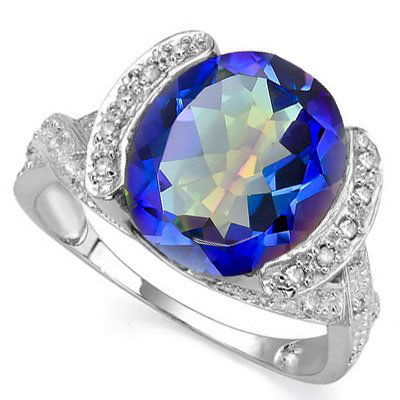Natural Ocean Mystic & Diamond Ring 4.45 carats Ring (1 of 1)