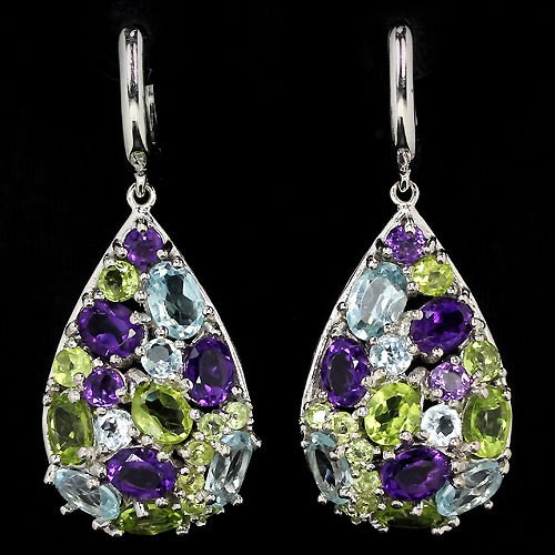 Natural Multi Gemstone Earrings (1 of 1)